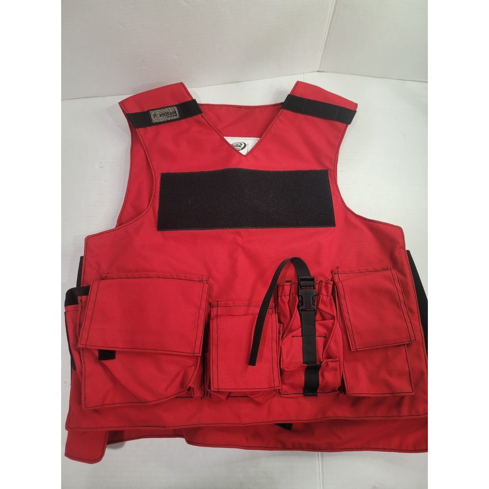 point blank body armor vest Red. Protection Coverup Pockets loop & hook closure